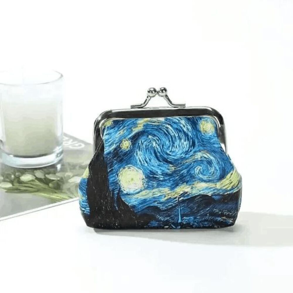Vincent Van Gogh Starry Night Coin Lipstick Key Purse Bag